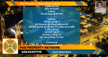 Commercial Plot for Sale in Bahria Town, Lahore - (BP-77279)