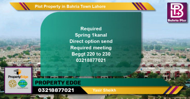 Residential Plot for Sale in Bahria Town, Lahore - (BP-77292)