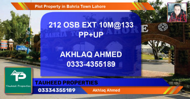 Residential Plot for Sale in Bahria Town, Lahore - (BP-77319)