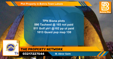 Residential Plot for Sale in Bahria Town, Lahore - (BP-77356)