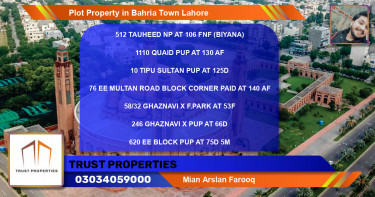 Residential Plot for Sale in Bahria Town, Lahore - (BP-77388)