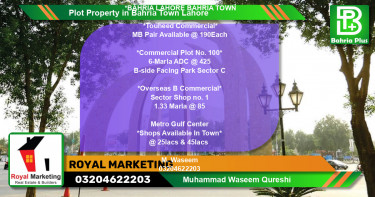 Commercial Plot for Sale in Bahria Town, Lahore - (BP-77400)