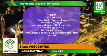 Residential Plot for Sale in Bahria Town, Lahore - (BP-77403)