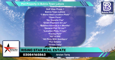 Residential Plot for Sale in Bahria Town, Lahore - (BP-77435)