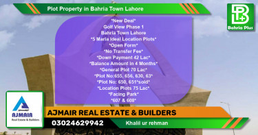 Residential Plot for Sale in Bahria Town, Lahore - (BP-77524)