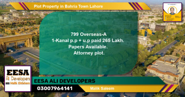 Residential Plot for Sale in Bahria Town, Lahore - (BP-77623)