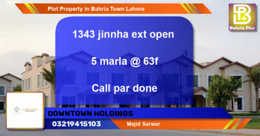 Residential Plot for Sale in Bahria Town, Lahore - (BP-77740)