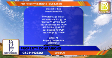 Residential Plot for Sale in Bahria Town, Lahore - (BP-77784)