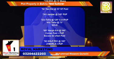 Residential Plot for Sale in Bahria Town, Lahore - (BP-77786)