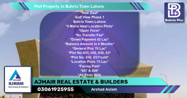 Residential Plot for Sale in Bahria Town, Lahore - (BP-77819)