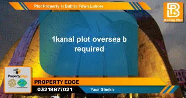 Residential Plot for Sale in Bahria Town, Lahore - (BP-77823)