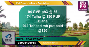 Residential Plot for Sale in Bahria Town, Lahore - (BP-77852)