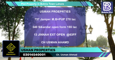 Residential Plot for Sale in Bahria Town, Lahore - (BP-77872)