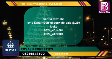 Residential Plot for Sale in Bahria Town, Lahore - (BP-77874)