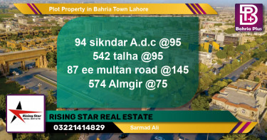 Residential Plot for Sale in Bahria Town, Lahore - (BP-77885)