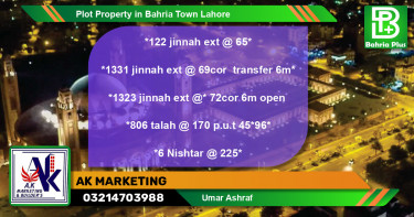 Residential Plot for Sale in Bahria Town, Lahore - (BP-77914)