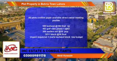 Residential Plot for Sale in Bahria Town, Lahore - (BP-77997)