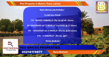 Residential Plot for Sale in Bahria Town, Lahore - (BP-78086)