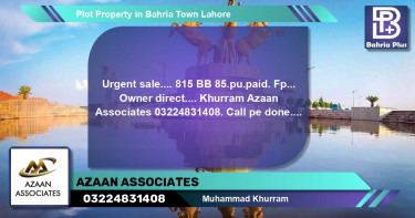 Residential Plot for Sale in Bahria Town, Lahore - (BP-78118)