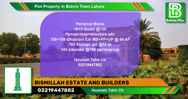 Residential Plot for Sale in Bahria Town, Lahore - (BP-78221)
