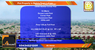 Residential Plot for Sale in Bahria Town, Lahore - (BP-78270)