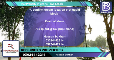 Residential Plot for Sale in Bahria Town, Lahore - (BP-78289)