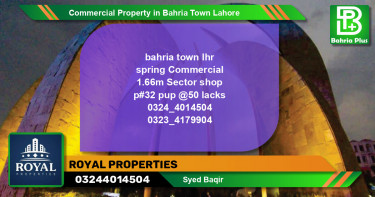 Commercial Property for Sale in Bahria Town, Lahore - (BP-78327)