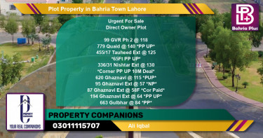 Residential Plot for Sale in Bahria Town, Lahore - (BP-78332)