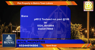 Residential Plot for Sale in Bahria Town, Lahore - (BP-78335)