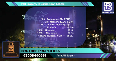 Residential Plot for Sale in Bahria Town, Lahore - (BP-78409)