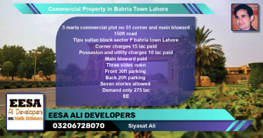Commercial Property for Sale in Bahria Town, Lahore - (BP-78491)