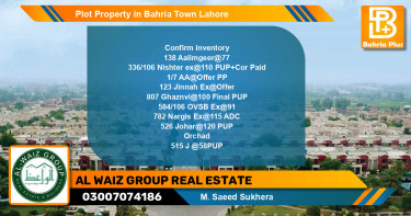 Residential Plot for Sale in Bahria Town, Lahore - (BP-78518)