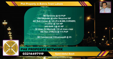 Commercial Plot for Sale in Bahria Town, Lahore - (BP-78533)