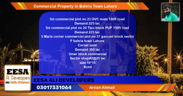 Commercial Property for Sale in Bahria Town, Lahore - (BP-78537)