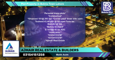 Residential Plot for Sale in Bahria Town, Lahore - (BP-78584)