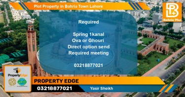 Residential Plot for Sale in Bahria Town, Lahore - (BP-78590)