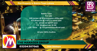 Residential Plot for Sale in Bahria Town, Lahore - (BP-78594)