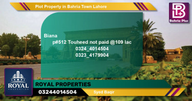 Residential Plot for Sale in Bahria Town, Lahore - (BP-78618)