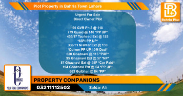 Residential Plot for Sale in Bahria Town, Lahore - (BP-78627)