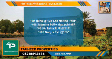 Residential Plot for Sale in Bahria Town, Lahore - (BP-78628)