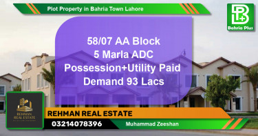 Residential Plot for Sale in Bahria Town, Lahore - (BP-78654)