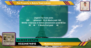 Residential Plot for Sale in Bahria Town, Lahore - (BP-78656)