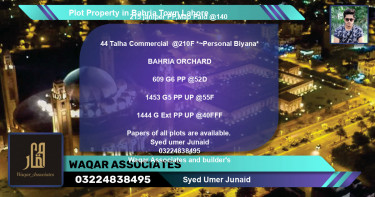 Commercial Plot for Sale in Bahria Town, Lahore - (BP-78660)