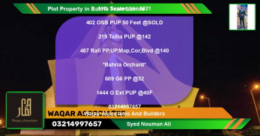 Residential Plot for Sale in Bahria Town, Lahore - (BP-78666)