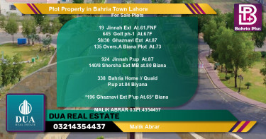 Residential Plot for Sale in Bahria Town, Lahore - (BP-78708)