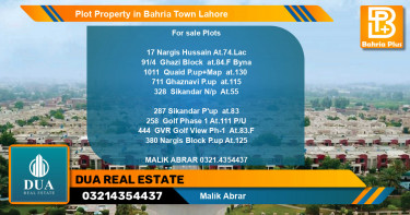 Residential Plot for Sale in Bahria Town, Lahore - (BP-78712)