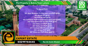 Residential Plot for Sale in Bahria Town, Lahore - (BP-78724)