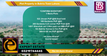 Residential Plot for Sale in Bahria Town, Lahore - (BP-78729)