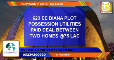 Residential Plot for Sale in Bahria Town, Lahore - (BP-78757)