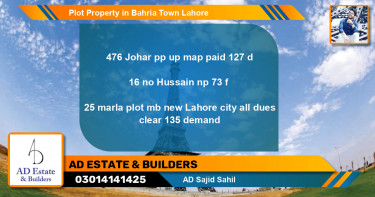 Residential Plot for Sale in Bahria Town, Lahore - (BP-78761)